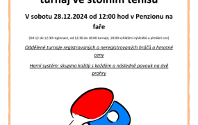 Vánoční turnaj ve stolním tenisu