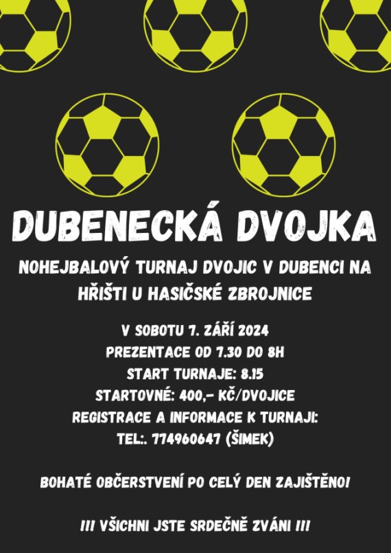 DUBENECKÁ DVOJKA - turnaj v nohejbale dvojic