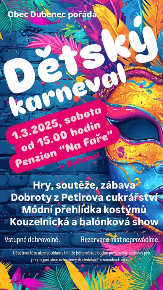 Dětský karneval 1.3.2025